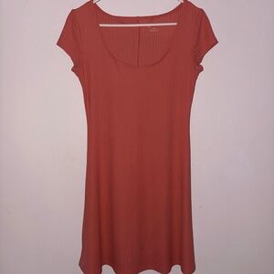 No Boundaries Terracotta Ribbed Mini Dress